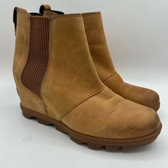 Sorel Joan of Arctic™ Wedge II Chelsea Wedge Platform Bootie Boot Camel brown - Picture 4 of 11